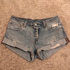 From urban outfitters, vintage Levi’s made into shorts